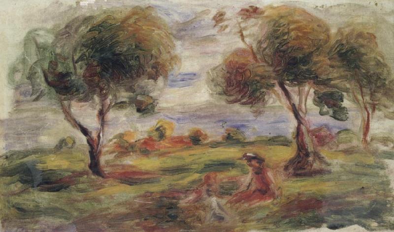 Pierre Renoir Landscape with Figures at Cagnes oil painting picture